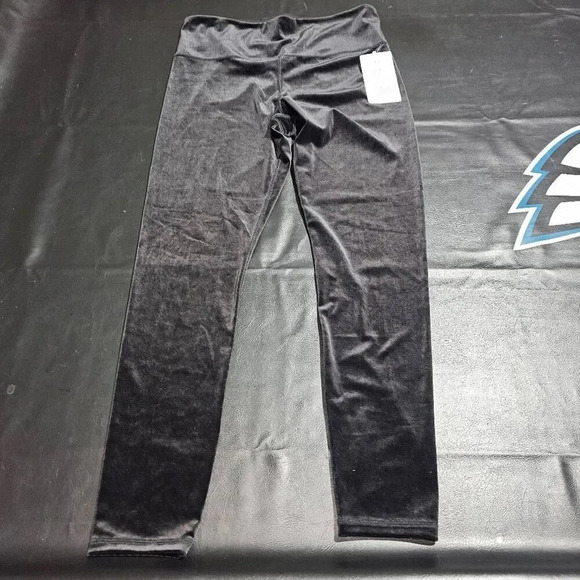 NWT Athleta Womens Black Elation Velvet‎ Tight Pants Large - Picture 1 of 6